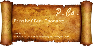 Pinthoffer Csongor névjegykártya